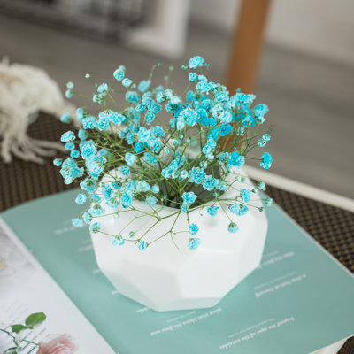 Uniquewise 4-In White Ceramic Table Vase - Modern, Bohemian and Minimalist Decorative Centerpiece for Weddings, Dining & Living Rooms, Offices, Coffee Tables, and Interior Design Accessories