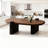 Modern Nut-Brown Solid Wood Oval Coffee Table