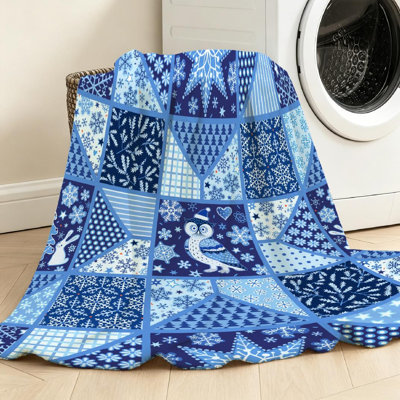 Jeté en molleton bleu ultra doux