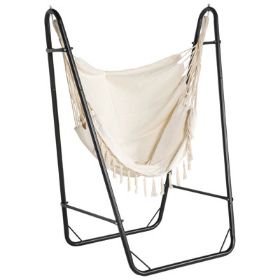 Chaise longue de hamac avec support en U Outsunny