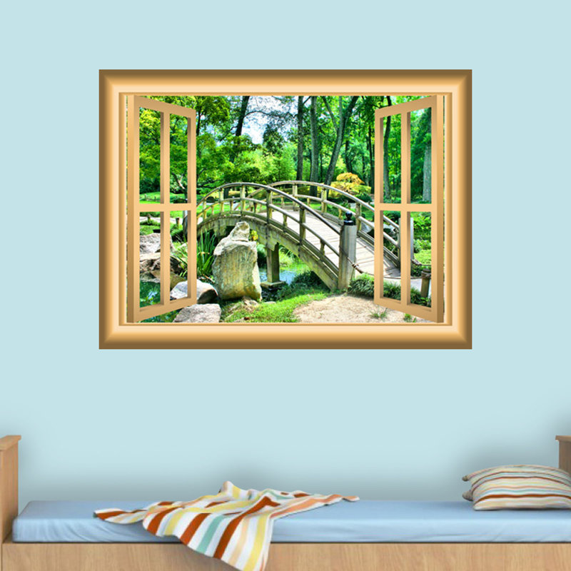 Décalcomanie murale paysages murale en 3d forest, H 36 po x l 46 po x P 0,01 po