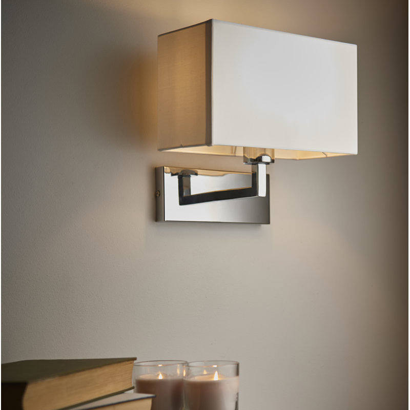 Sempronius Armed Sconce, Satin Nickel, White
