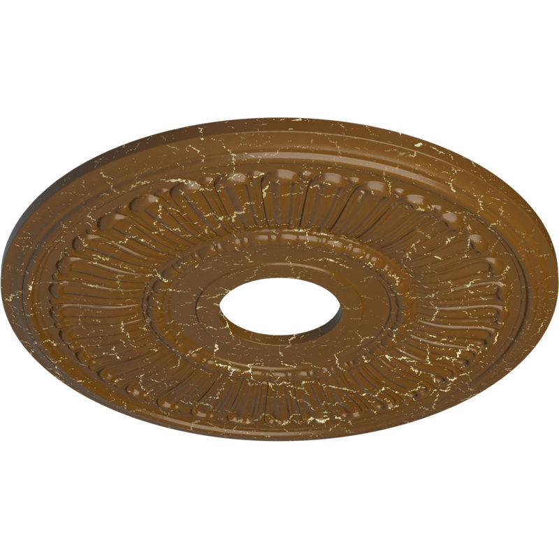 Endurathane Melonie Ceiling Medallion, 16"OD x 3 5/8"ID x 3/4"P (Fits Canopies up to 6 3/8"), Hand-Painted Smokey Topaz Crackle Finish