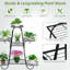 Support pour plante de patio en métal 5 couches et 7 plateaux