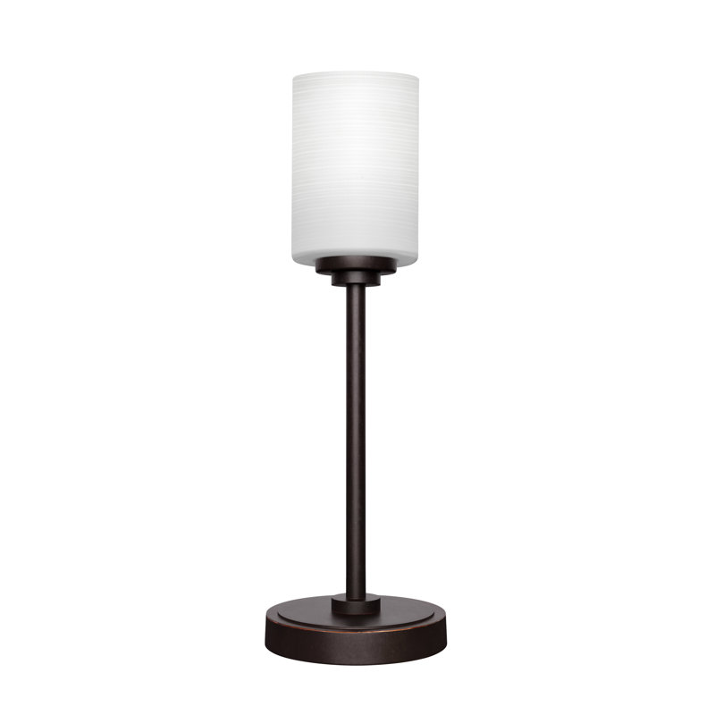 Aneka Accent Lamp Shown With 4" White Muslin Glass, Dark Granite, White, Muslin Glass