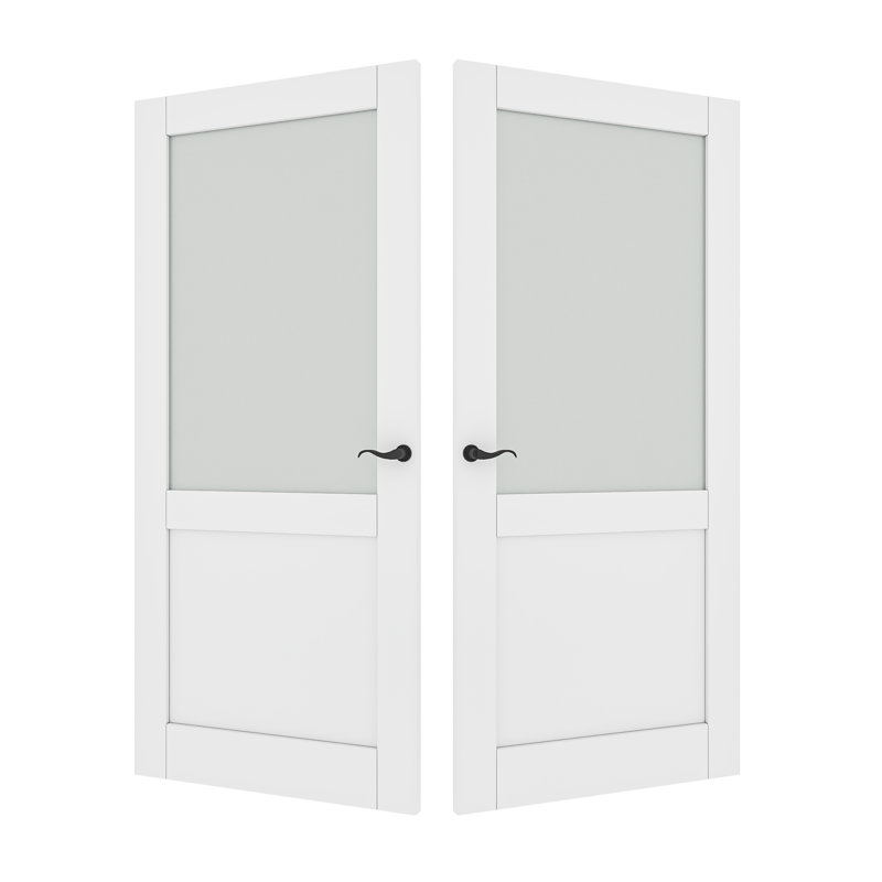 Porte double garde-manger avec porte et ensemble de quincaillerie / poignées françaises, 72 po x 80 po