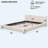 Queen Size Upholstered Bed Frame In Stylish Beige, Modern Platform Bed Design-18549762-18549761