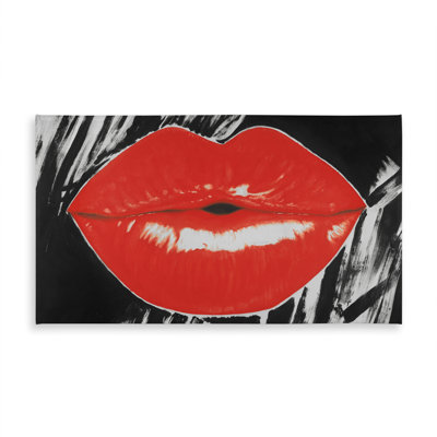Pouty Glossy Lips Tablecloth - Black Bedroom Beauty Decor