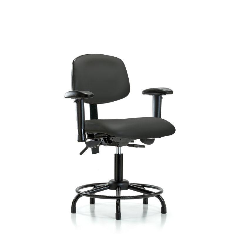 Ian Drafting Chair, Charcoal, Glides, Not Included