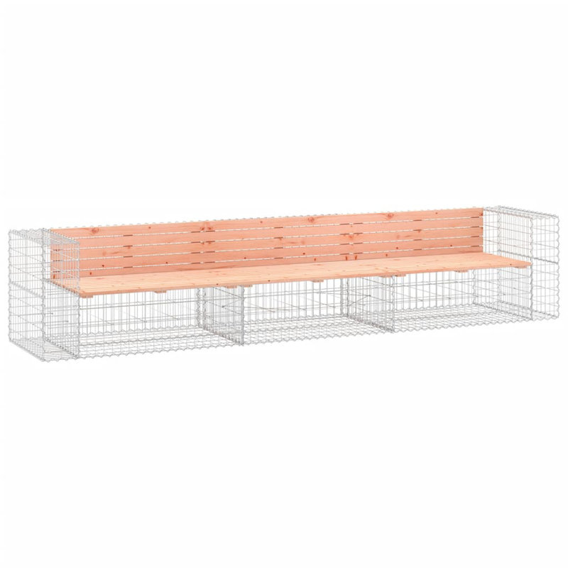 Braeson Steel Outdoor Bench, Wood Douglas, 65.5 cm H x 92 cm W x 71 cm D