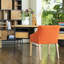 Elvie Linen Sloped Track Arm Dining Chair in Burnt Orange