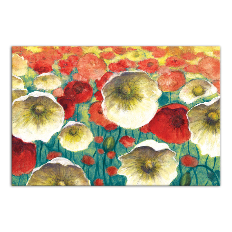 Coquelicots - Impression sur toile tendue, H 12 po x l 18 po, Toile tendue