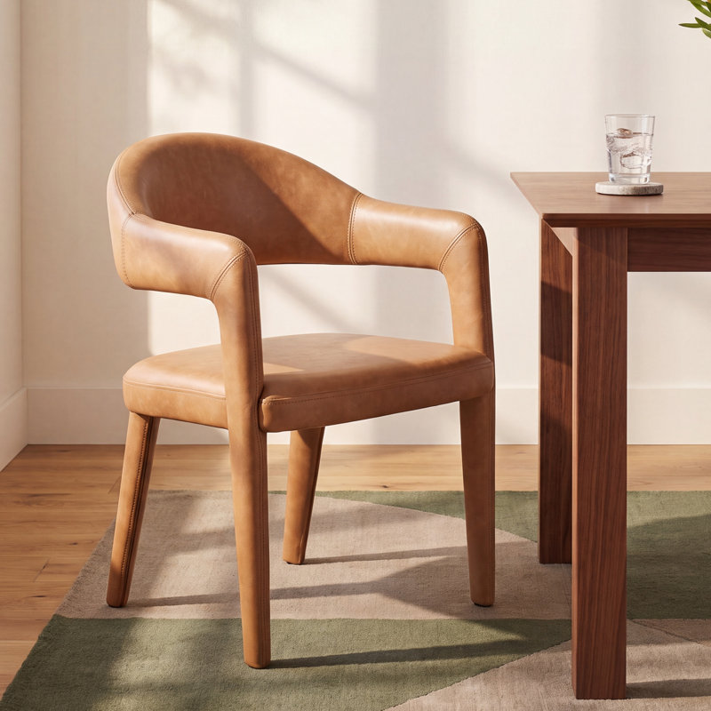 Waymon Dining Chair Leather, Brown