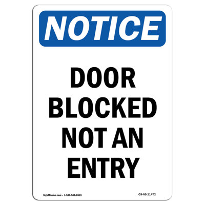 Door Blocked Not an Entry Sign