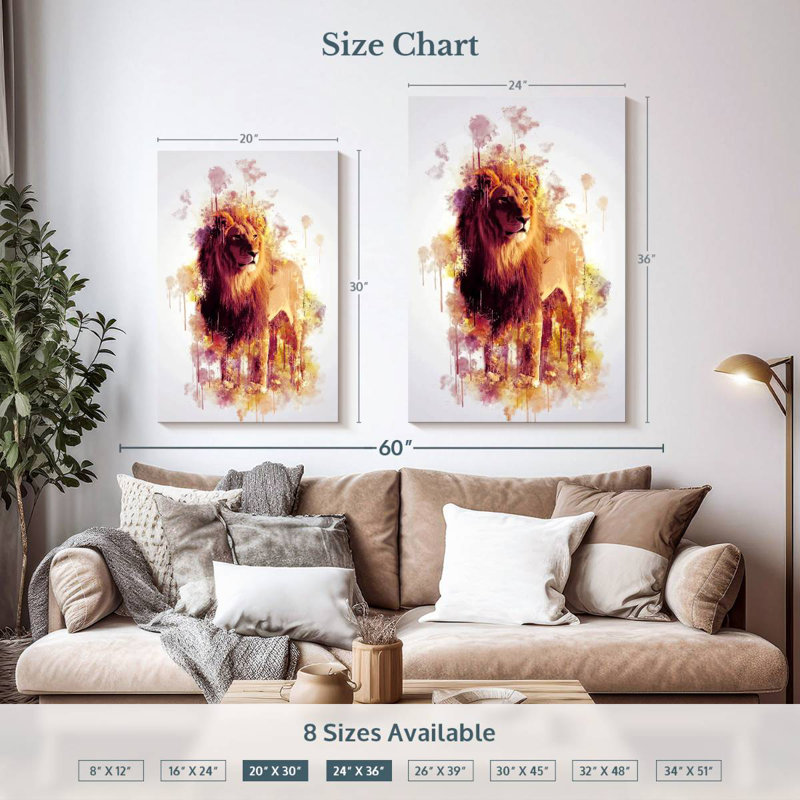 Brampt Lion Stance, 36" H x 24" W