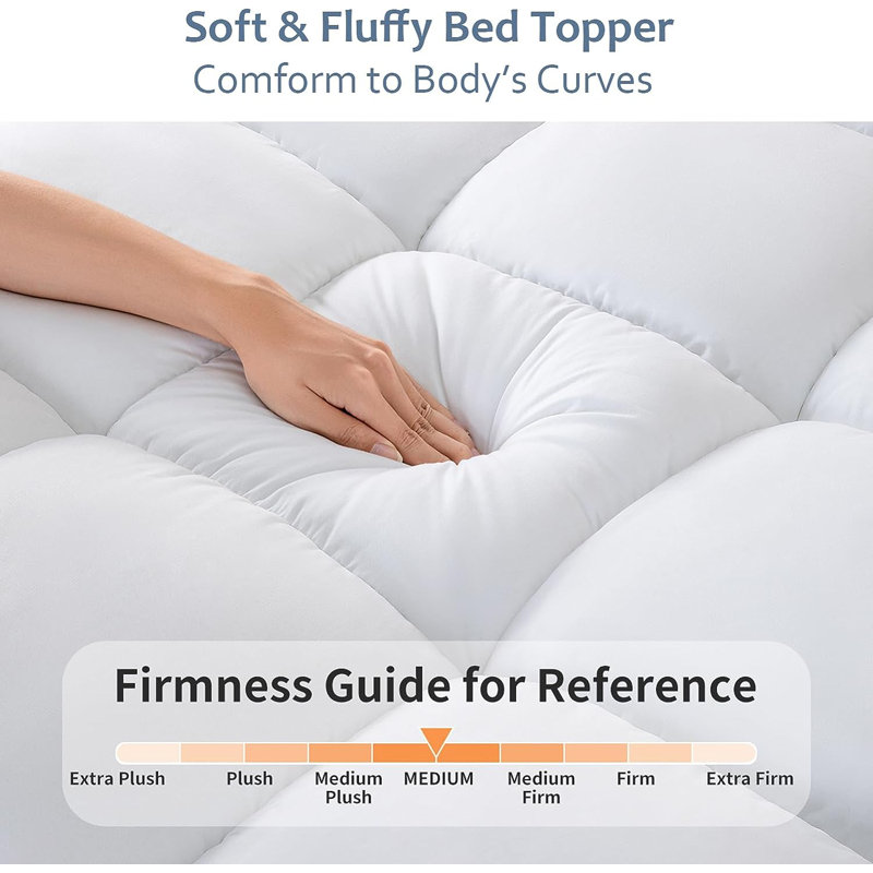 Americus 3'' Mattress Topper, White, Queen