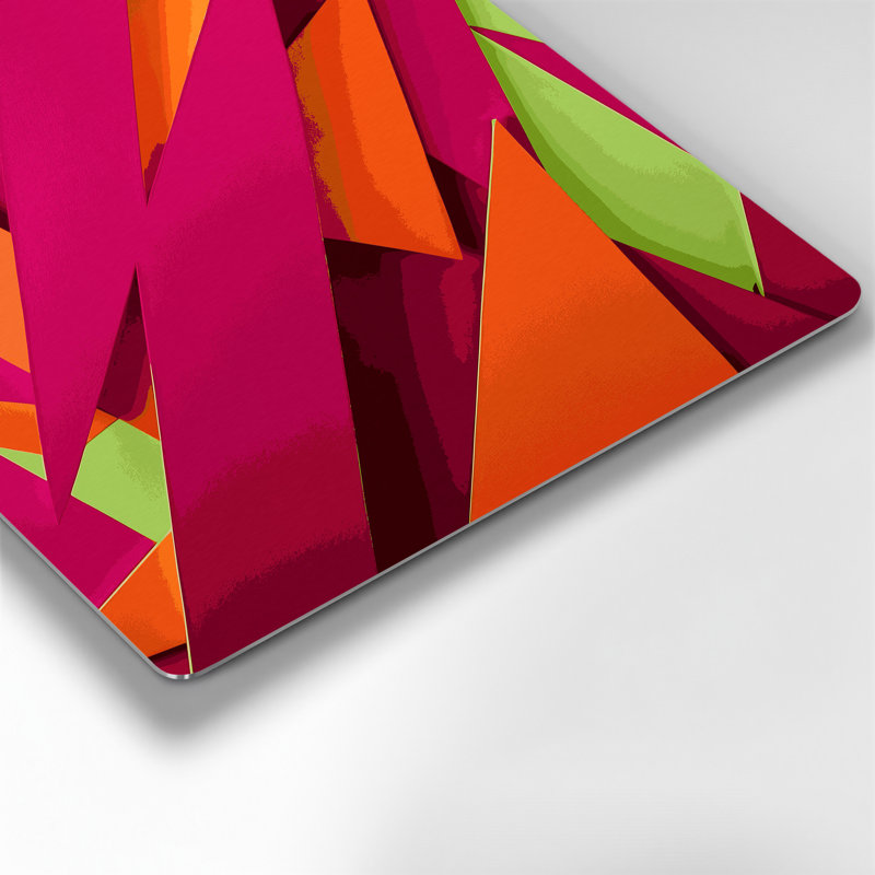 Art abstrait en métal rouge 19 formes abstraites, H 11 po x l 14 po