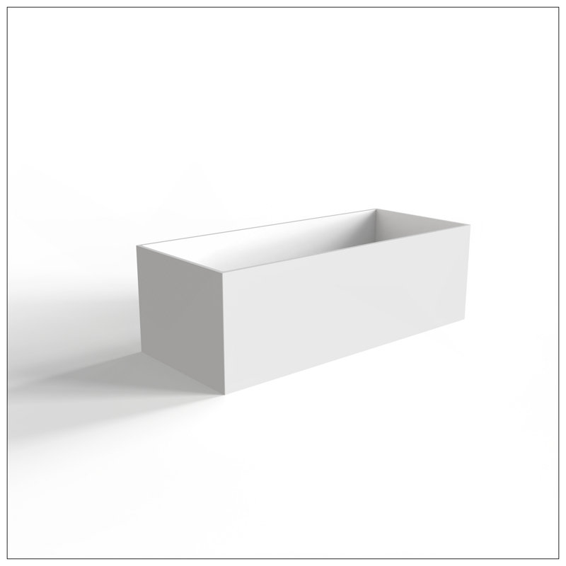 66.9 Inch Freestanding Solid Surface Soaking Bathtub For Bathroom