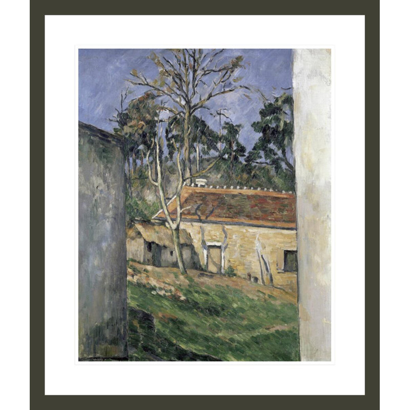 Cour de ferme par Paul Cézanne, H 27,52 po x l 23,5 po