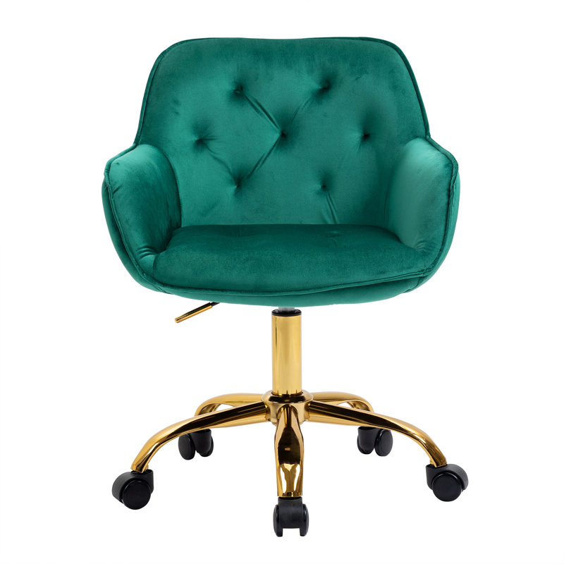 Keiran Velvet Office Chair, Green