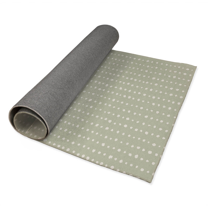 Dot Row Kids Play Mat, Rectangle 60" x 84", Light Green