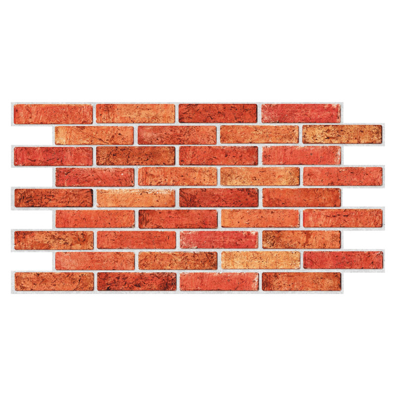 Panneau mural 3D 20 "x 38" (paquet de 5), Brique rouge