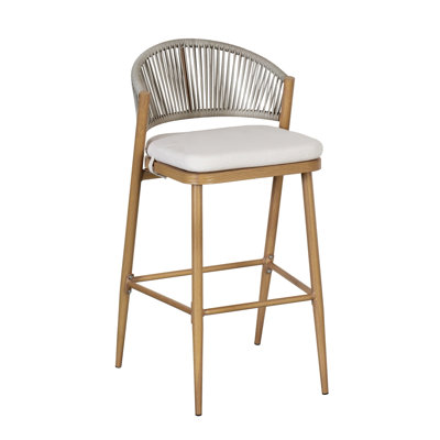Outdoor 30.25" Seat Height Aluminum Frame Barstools Set of 2
