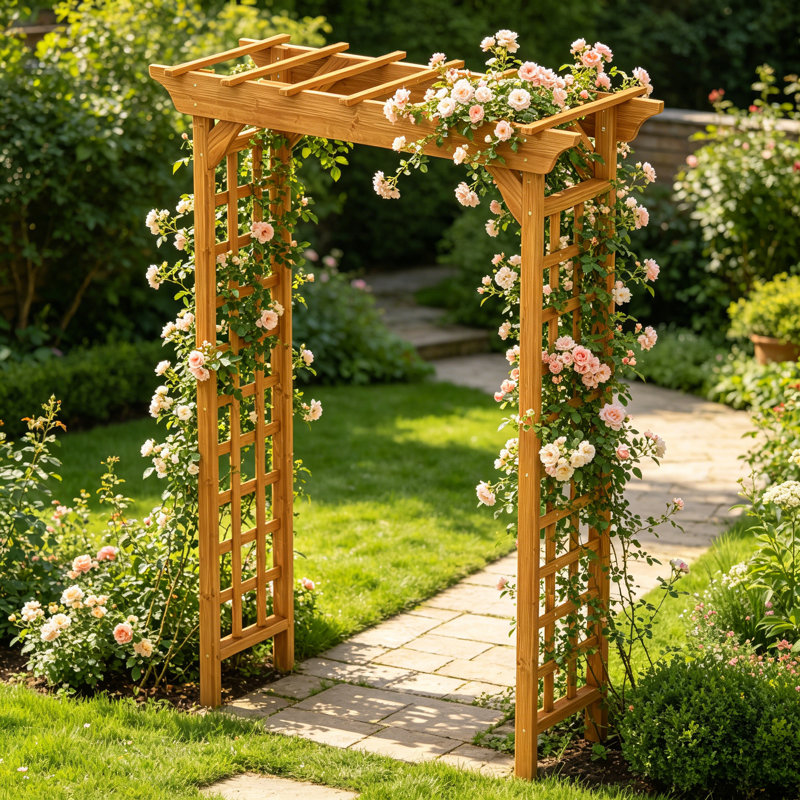 Tonnelle de jardin en bois, treillis en bois multi-usage pour plantes grimpantes, décoration de mariage et de fête