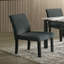 Finition gris anthracite Chaises en tissu de laine Faux plateau de table en marbre 5 pièces Ensemble de salle à manger Coussins de salle à manger rembourrés 4 chaises-1176832626