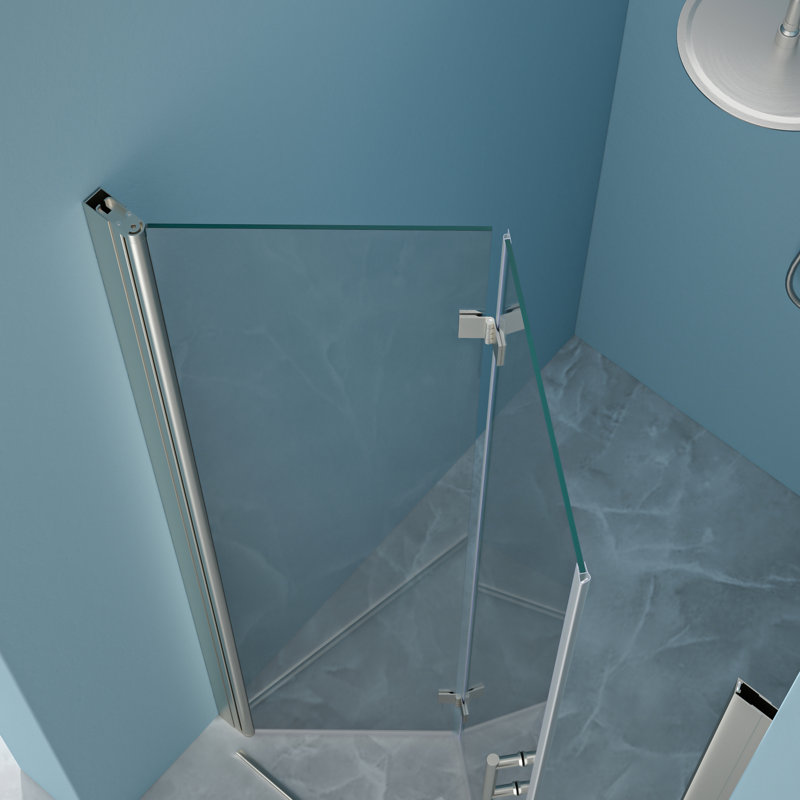 Brushed Nickel Tempered Glass Shower Door 34"W X 72"H - Space Saving, Adjustable, Wonderful With Magnificent