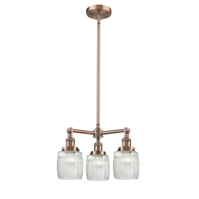 Lustre géométrique 3 lumières ombrées Mireya