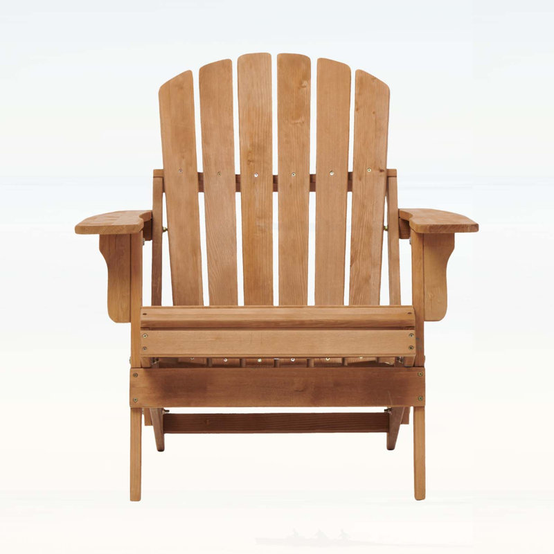 Chaise Adirondack pliante surdimensionnée en bois pour l'extérieur avec dossier et siège pré-assemblés, parfaite pour le jardin, le patio et la terrasse