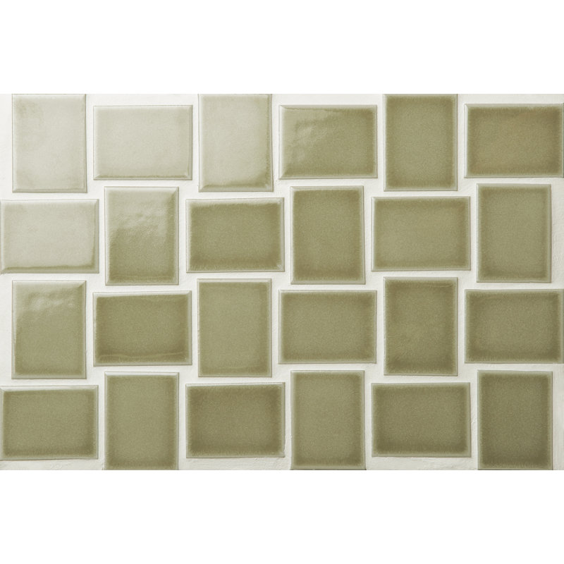 Hanami™ Porcelain Grid Metal Look Mosaic Wall & Floor Tile, Olive