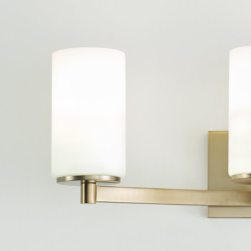 Éclairage pour salle de bain à intensité variable 3 lumières Hettinger, Laiton satiné