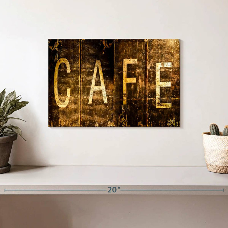 Kema Grunge Cafe Wall Sign, 8" H x 12" W