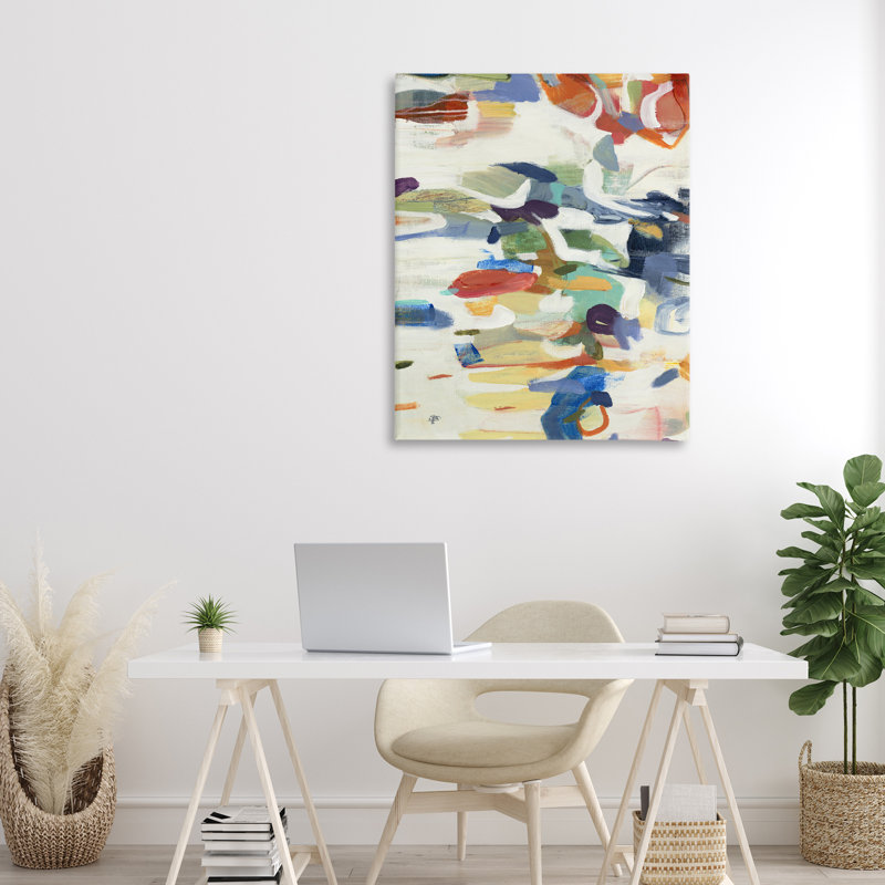 Toile abstraite à teinte primaire, design par Lisa Ridgers, H 40 po x l 30 po