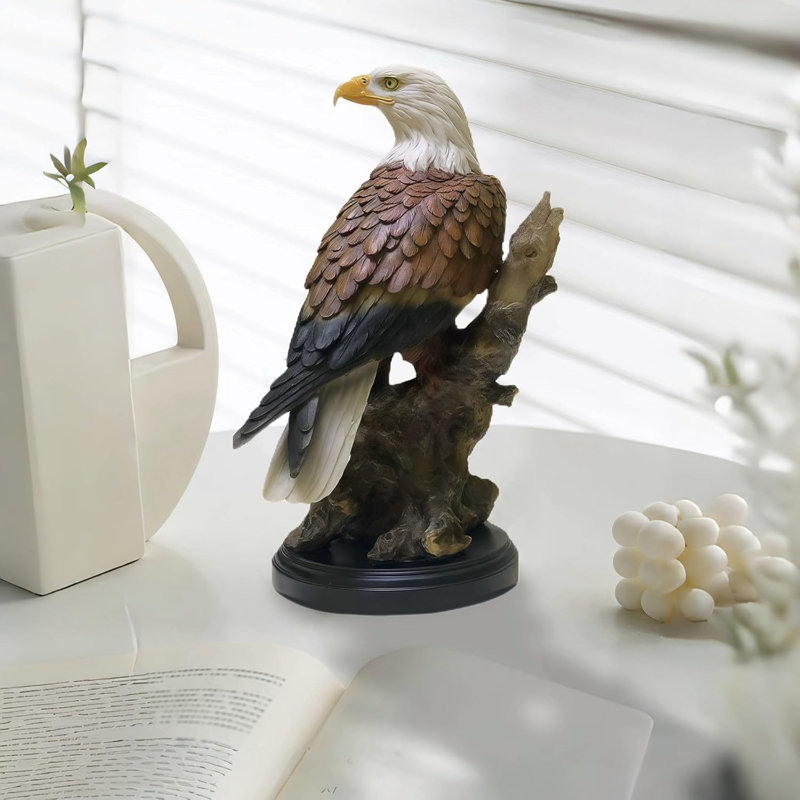13" Handcrafted Bald Eagle Statue