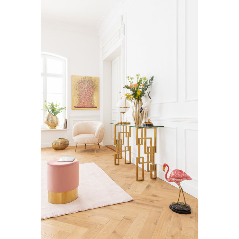 Canvas Picture Flower Boat, 160cm H x 120cm W x 3.5cm D, Gold/Pink