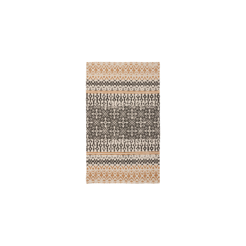 French Connection Doina Machine Washable Stonewash Printed Cotton Rugs, Rectangle 3' x 5'