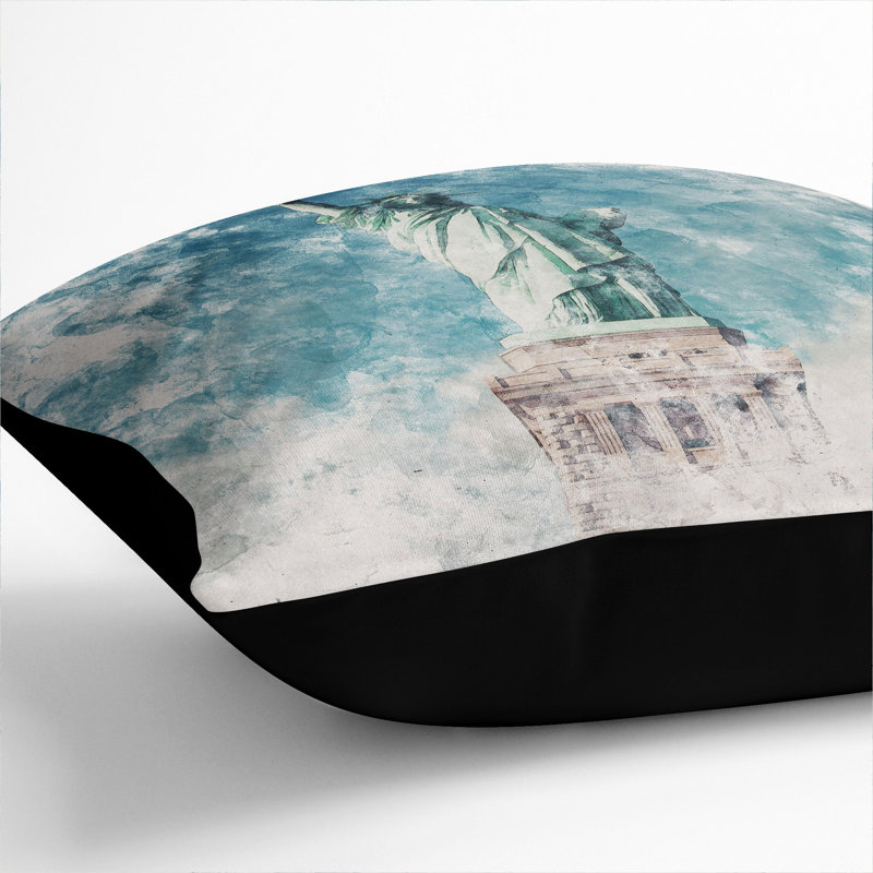 The Statue of Liberty Vol.1 Scatter Cushion, 55cm H x 55cm W x 20cm D, Black