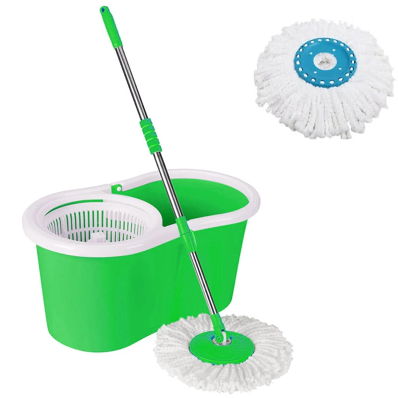 Seau de serpillière vert 360 ° à tête rotative 360 °, 3 Pieces: Mop Bucket, Mop, Mop Head