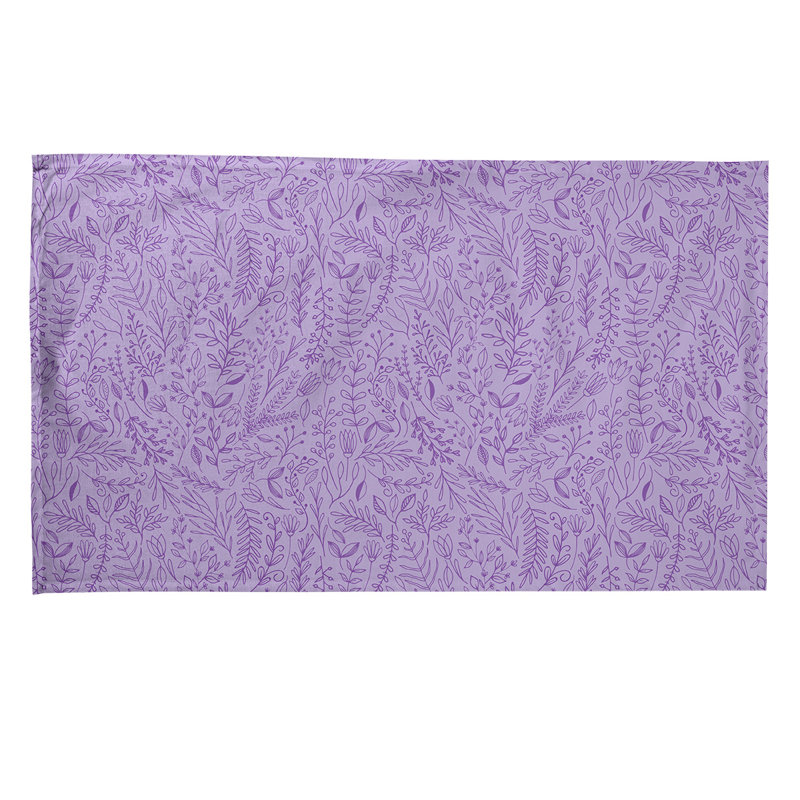 Serviette de thé à motif floral ditsy, Polyester sergé, Mauve