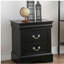 2 Drawers Wooden Nightstand in Black Finish