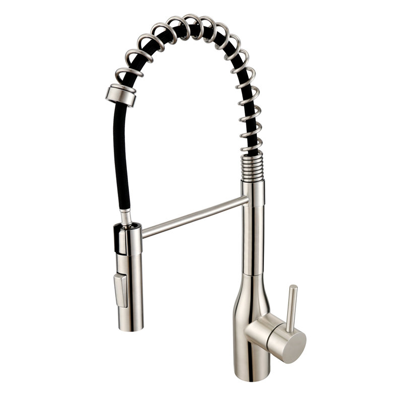 Robinet de cuisine à poignée simple Valin, Nickel brossé