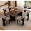 Table de salle à manger moderne simple rectangulaire en bois massif-272999635
