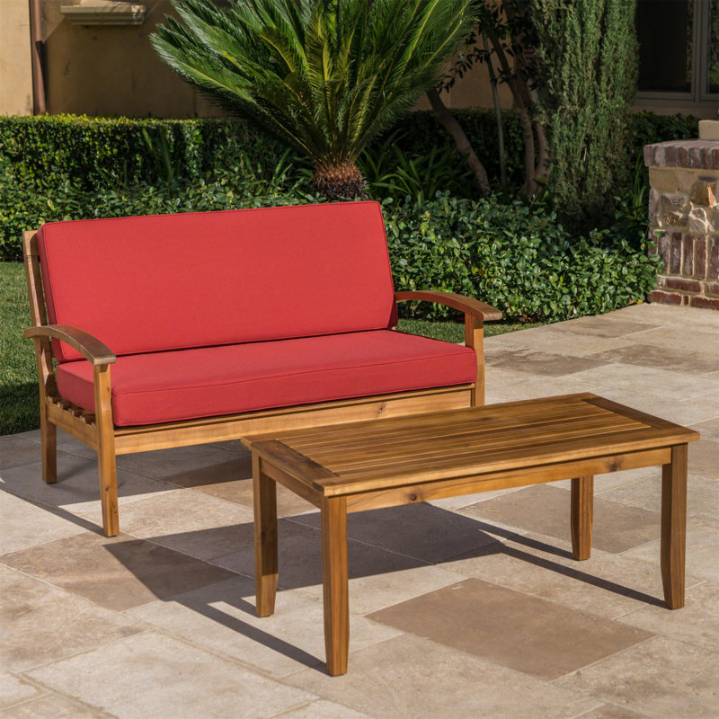 Peyton Love Seat + Coffee Table, Red