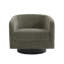 Upholstered Swivel Barrel Chair With Solid Wood Base-1223878797