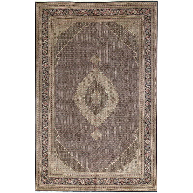 Tapis bleu marine et bleu marine de haute qualité noué à la main