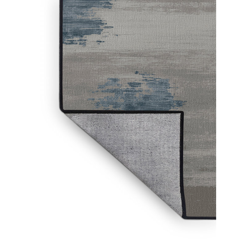 Tapis abstrait gris lavable à la machine, Tapis de couloir 2 pi x 5 pi