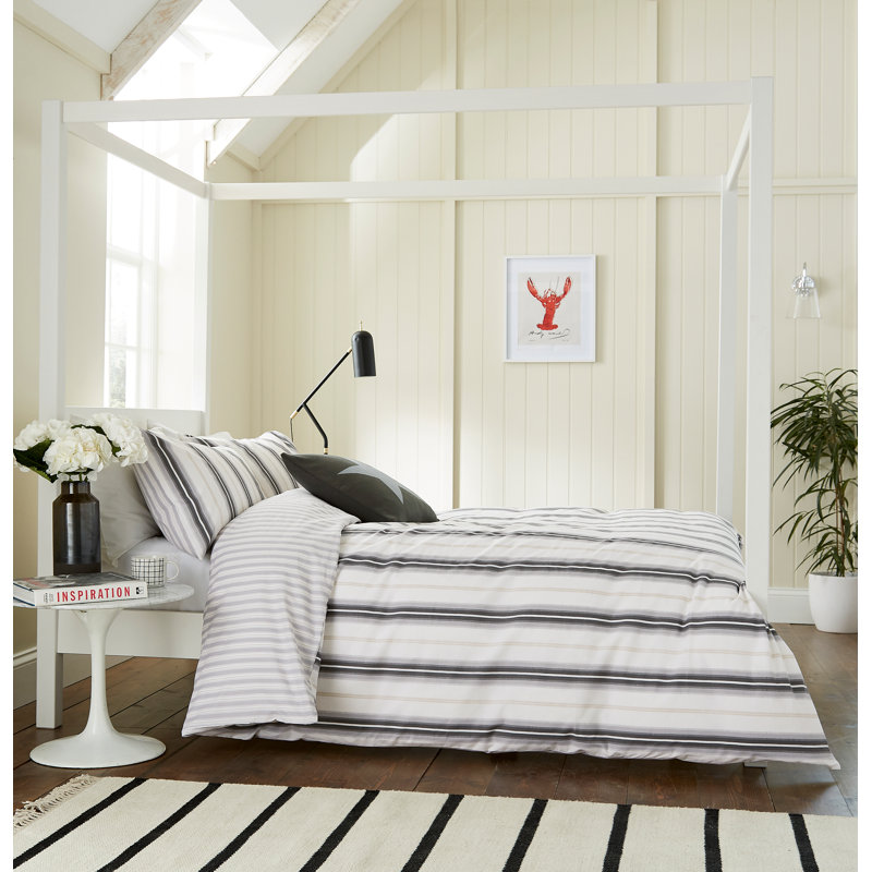 Cooper's Stripe Cotton Duvet Cover Set, Super King Duvet Cover + 2 Pillowcases